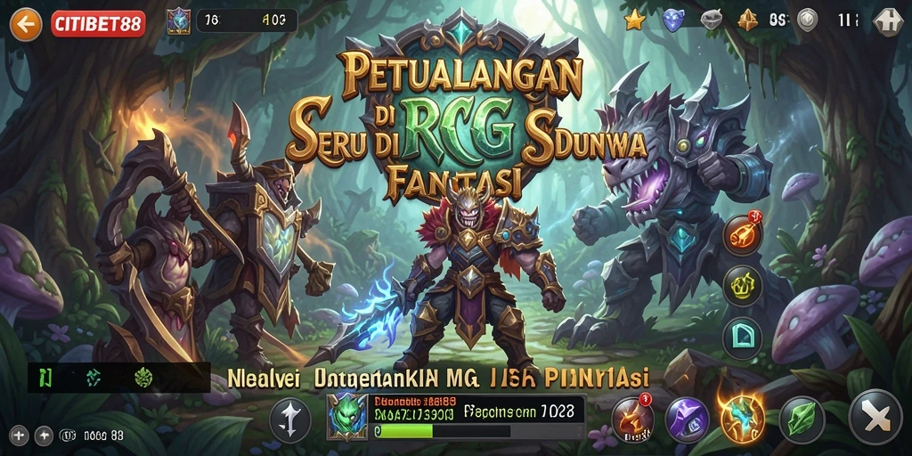 Screenshot gameplay menampilkan petualangan RPG yang epik.