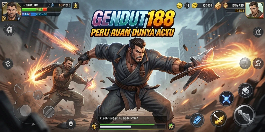 Screenshot game GENDUT188 menampilkan aksi pertempuran yang menegangkan.