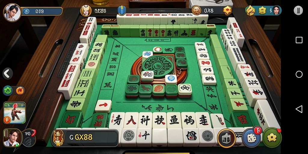 Tampilan gameplay GX88 menunjukkan keseruan bermain Mahjong.