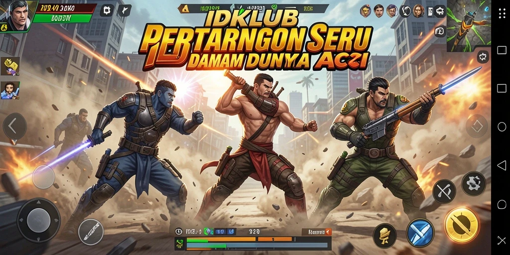 Tangkapan layar utama IDKLUB menampilkan aksi seru dalam gameplay.