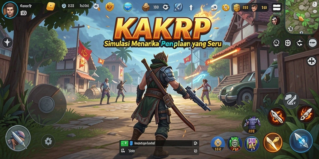 Tampilan gameplay KAKRP menunjukkan berbagai aktivitas kota yang dinamis.