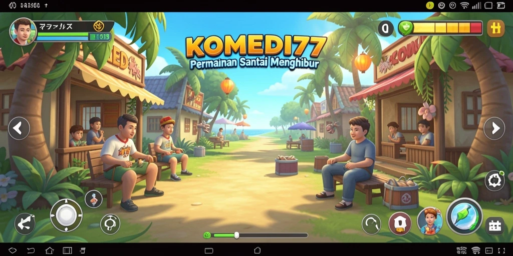 Tampilan gameplay <strong>KOMEDI77</strong> yang penuh warna dan lucu.