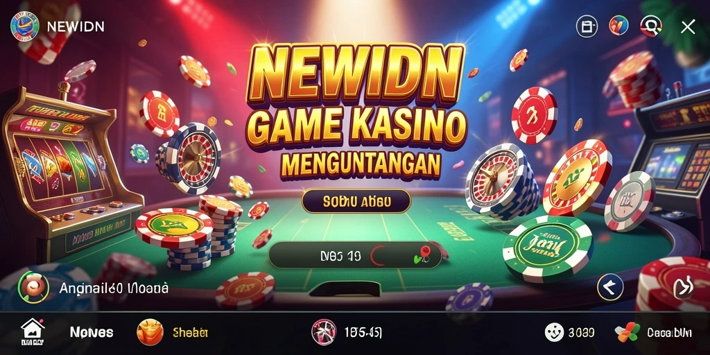 Screenshot gameplay Kasino dari aplikasi NEWIDN yang menunjukkan keseruan permainan.