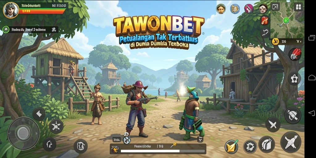 Tampilan gameplay TAWONBET yang menakjubkan dalam dunia Open World.