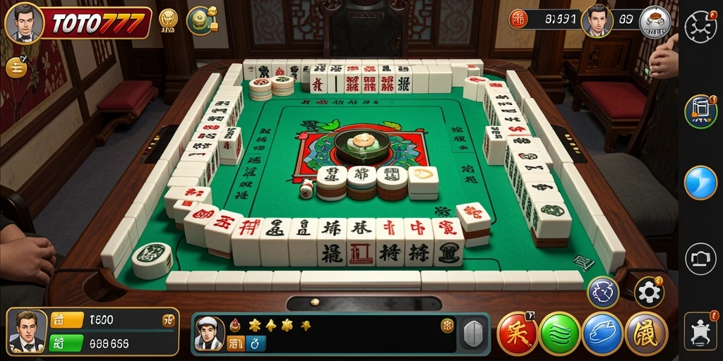 Tampilan gameplay seru TOTO777 dalam permainan Mahjong.