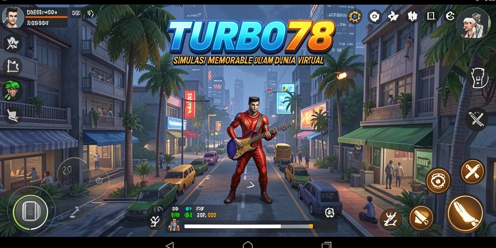 Screenshot TURBO78 menunjukkan aksi mendebarkan dalam gameplay Simulation.