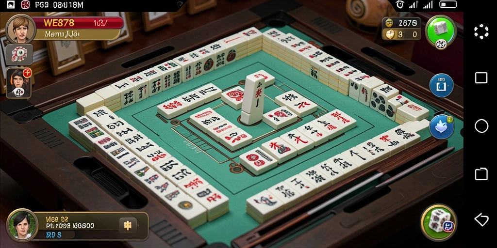Tangkapan layar utama WE878 menampilkan gameplay Mahjong yang menarik.